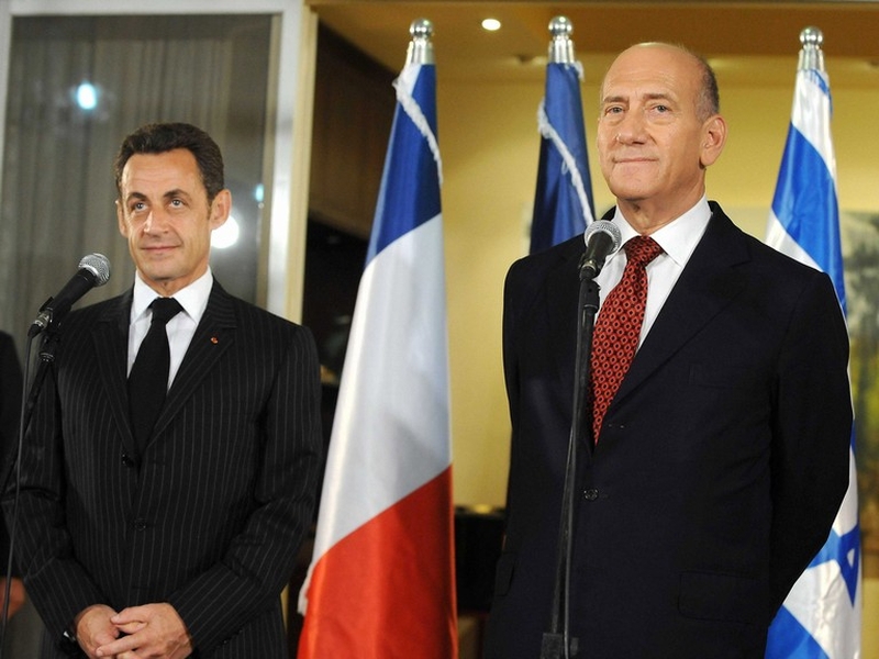 Sarkozy &amp; Ehud Olmert - French President meets Israeli Prime Minister