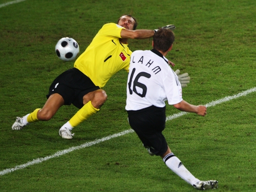 Philipp Lahm beats Rustu to send Germany into the final of Euro 2008