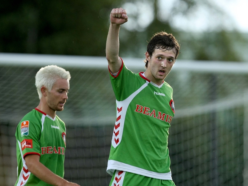 Dave Mooney of Cork City celebrates scoring