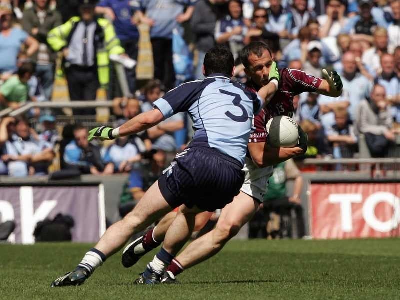 Westmeath's Dessie Dolan tries to evade Dublin Ross McConnell