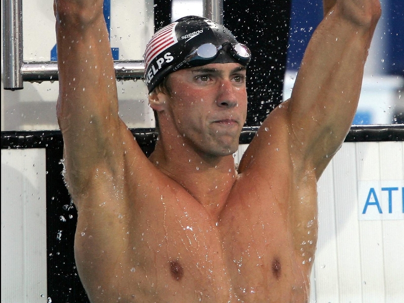 Michael Phelps edged out Milorad Cavic by 1/100th of a second