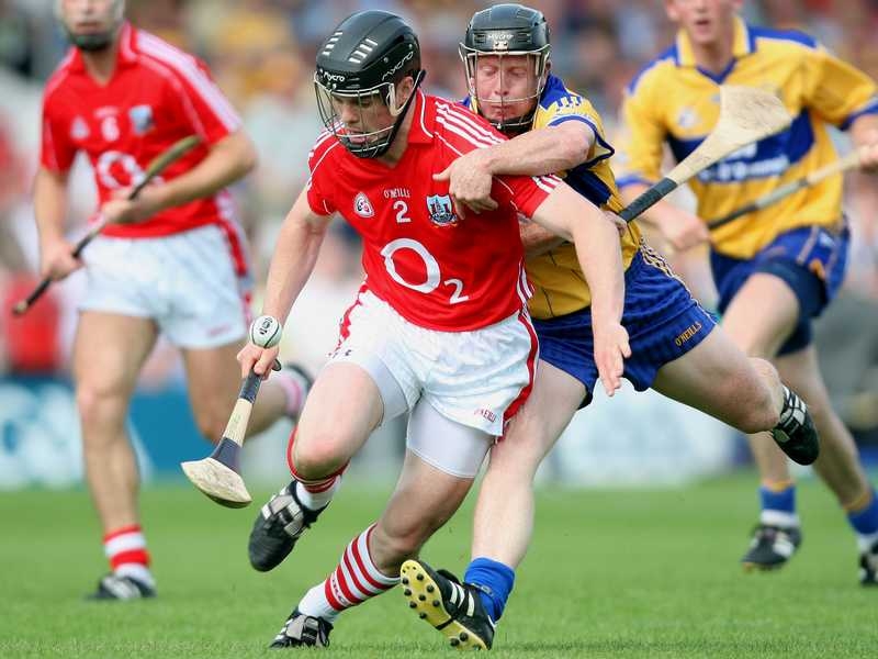 Cork's Shane O'Neill and Clare's Jonathon Clancy in action in Semple Stadium