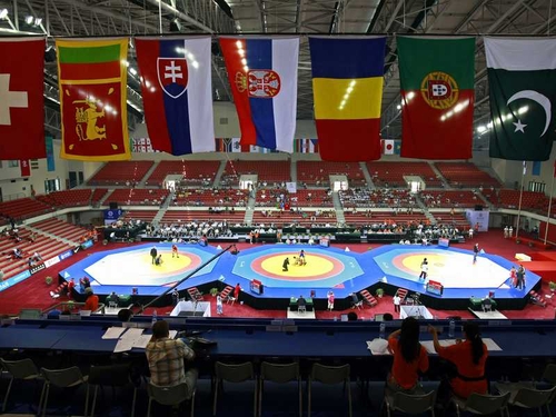 The China Agricultural University (CAU) Gymnasium is the venue for the wrestling events