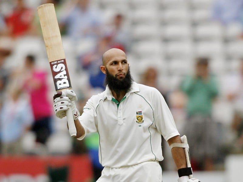 Hashim Amla completed his half century