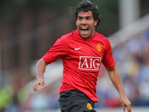 Carlos Tevez looked to have hit a late winner for United