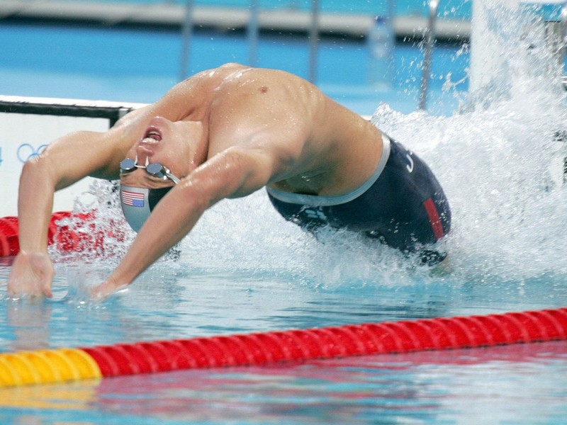 Aaron Peirsol broke two world records in Indiana