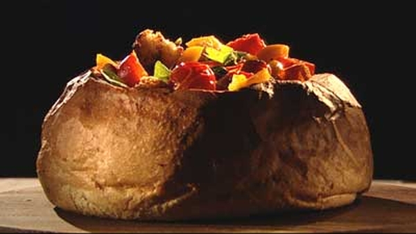 Three Tomato Salad in Round Loaf