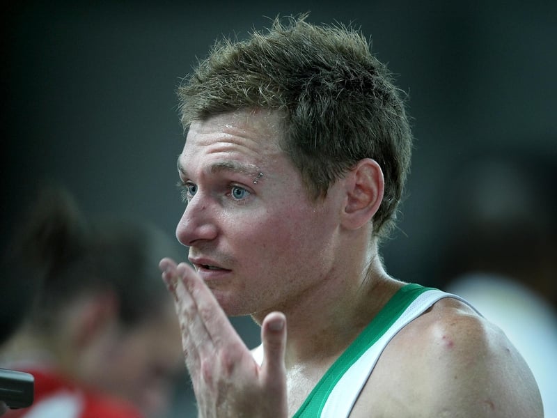 David Gillick looking shocked and disappointed as he fails to progress from his heat