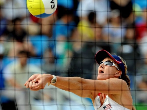 Kerri Walsh (above) and May-Treanor have qualified for the final after beating the impressive Brazilian pair