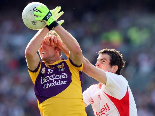 PJ Banville and Justin McMahon in the thick of things at Croke Park today