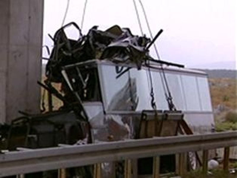 Croatia - Crashed bus removed from scene