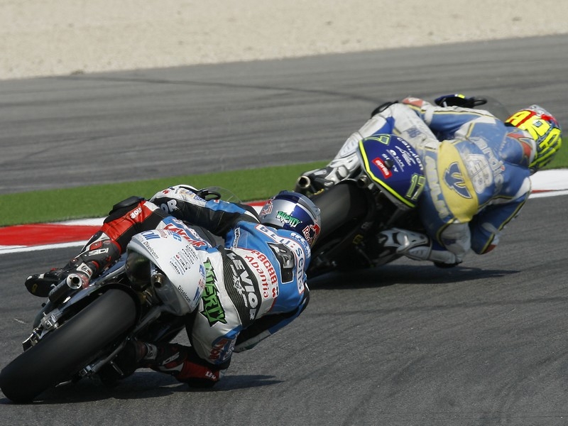 Eugene Laverty (l) chases Karel Abraham in the recent Misano race in Italy