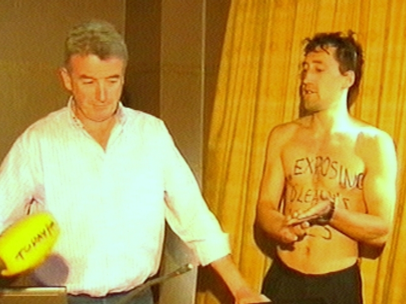 Ryanair AGM - Eco warrior protests