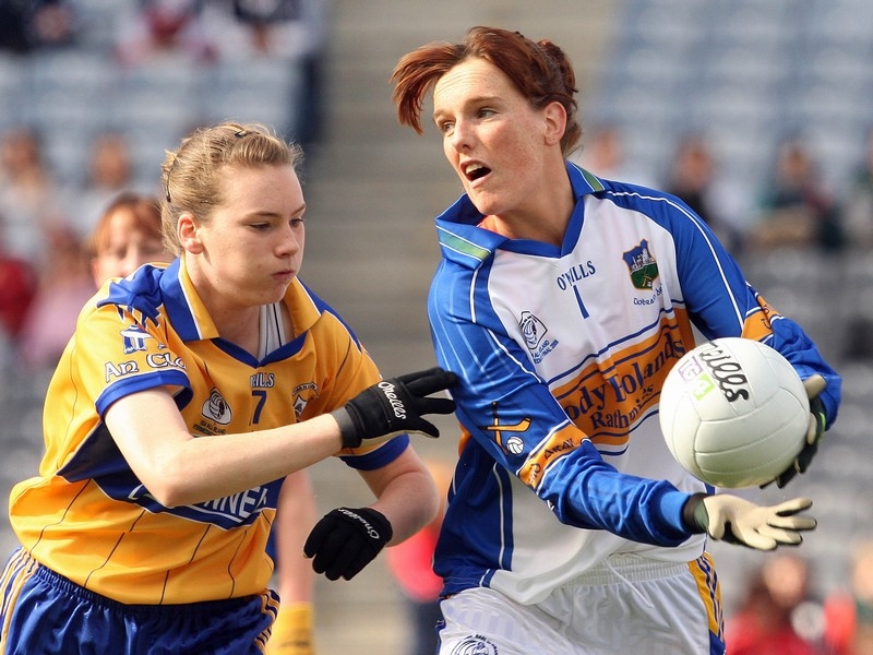 Trisha Hickey (right) scored Boru's only point of the second half - which turned out to be the crucial winning point