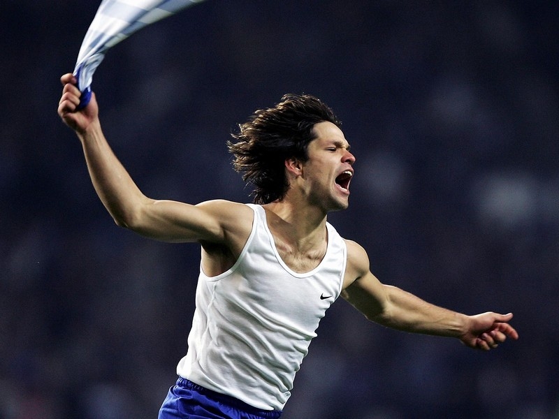 Diego celebrates scoring against Chelsea in one of the brighter moments of his time with Porto