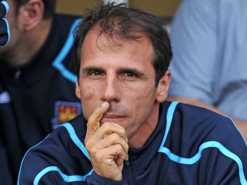 West Ham manager Gianfranco Zola oversaw his side's 2-0 win over relegation rivals Portsmouth