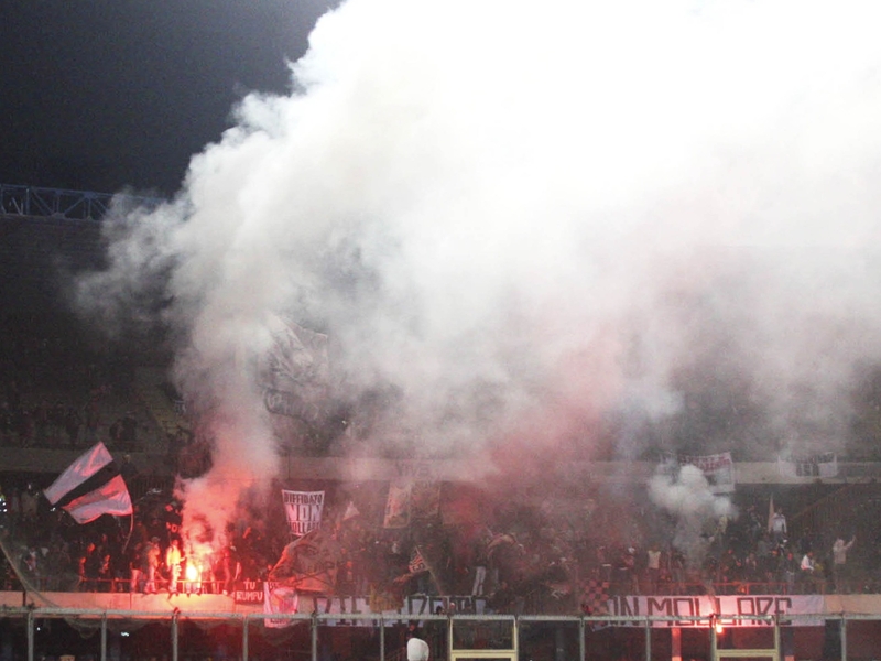 Crowd trouble is not uncommon in Italy - at this Palermo vs Catania match in 2007, a police officer was killed