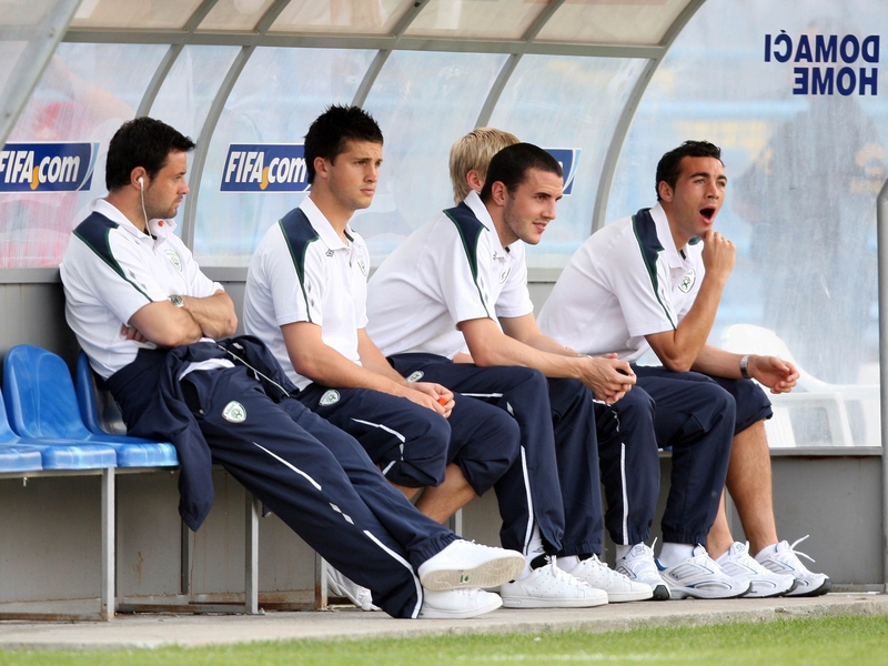 Andy Reid (far left) has been a peripheral figure for Ireland under Trapattoni