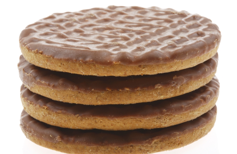 Is the chocolate on the top of the biscuit or the bottom?