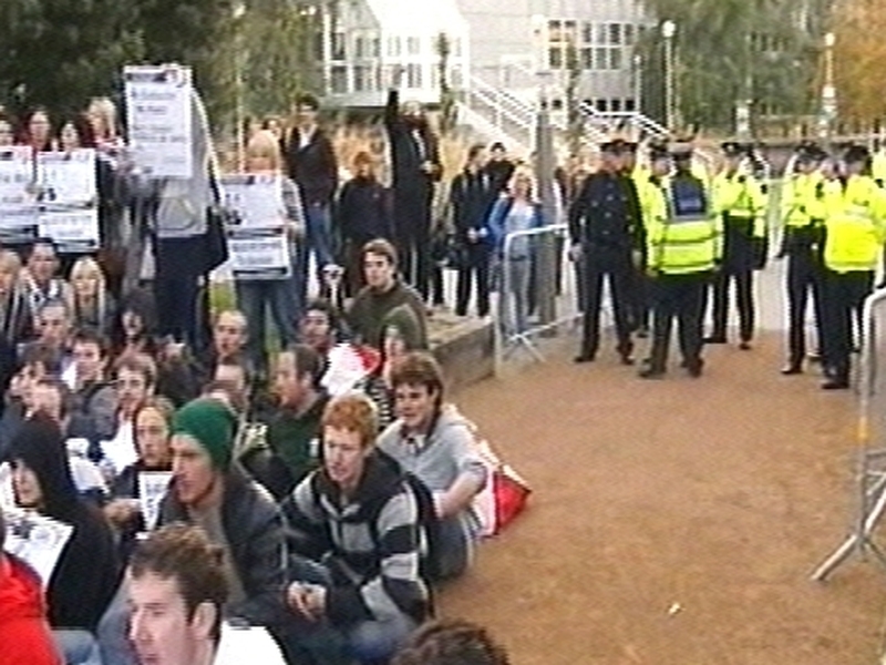 UCD - Gardaí on duty at protest