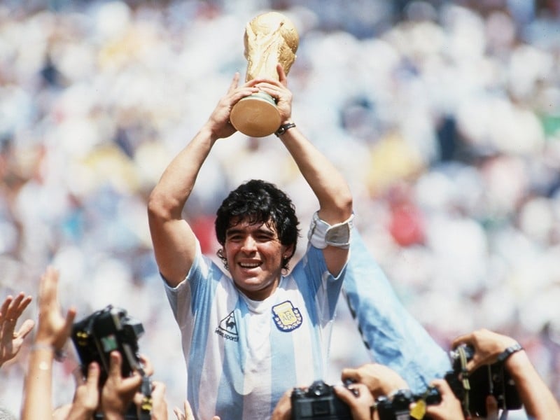 Diego Maradona captained Argentina to World Cup glory in 1986