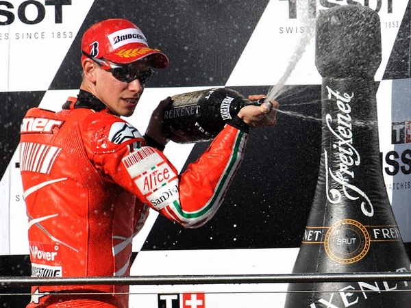 Casey Stoner (pictured) ended Valentino Rossi's dominance of the Italian Moto GP