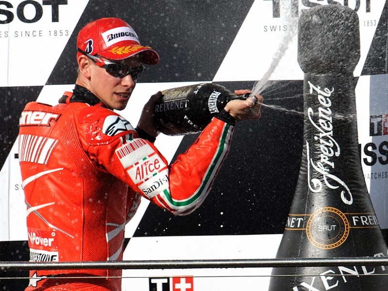 Casey Stoner (pictured) ended Valentino Rossi's dominance of the Italian Moto GP