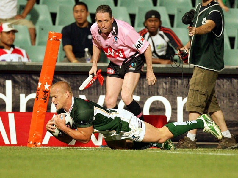Damien Blanch's hat-trick heroics could not prevent Ireland losing to Tonga