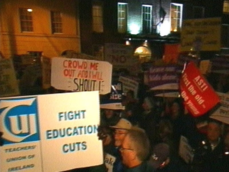 Kildare Street - Protest over Budget cutbacks