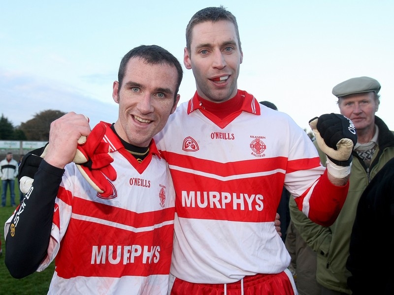 Brian Duignam (l) and Matty Forde celebrate Saturday's victory