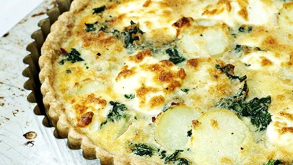 Spinach, potato and goat's cheese tart