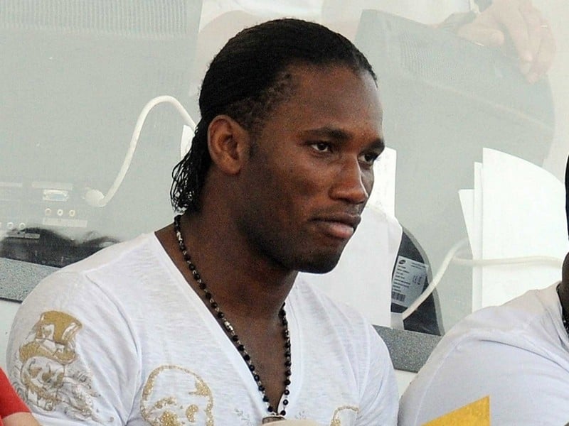 Didier Drogba reacted after at least one Burnley fan threw a coin at him