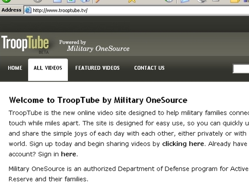 TroopTube - Pentagon launches website