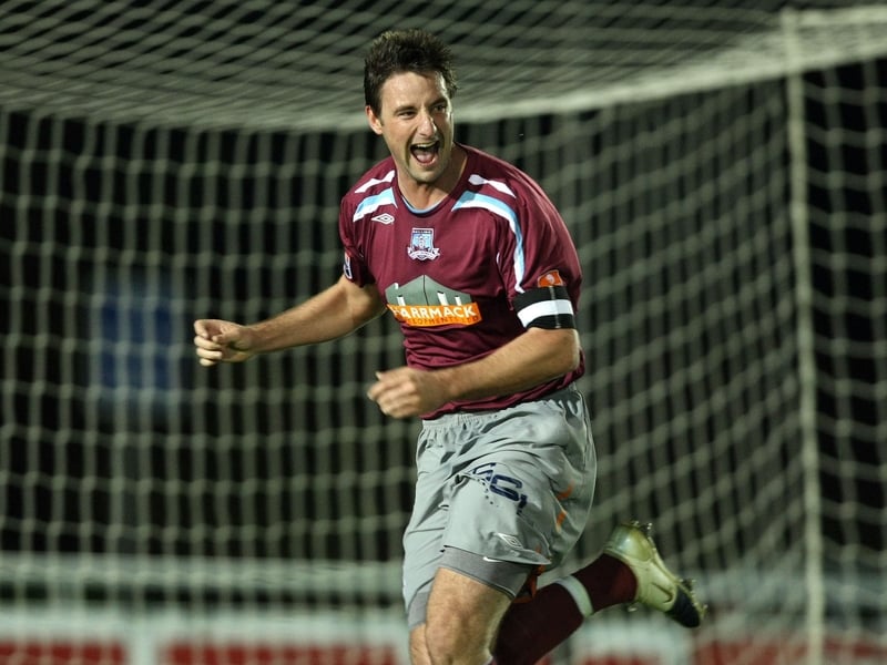 Galway's John Fitzgerald celebrates scoring the goal that kept his side in the eircom Premier League