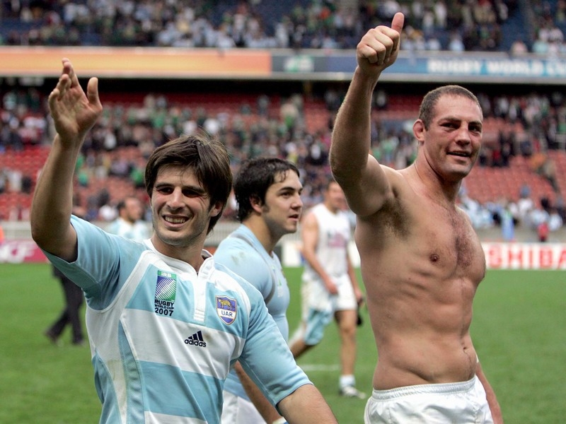 Borges and Patricio Albacete celebrate after dumping Ireland out of the World Cup