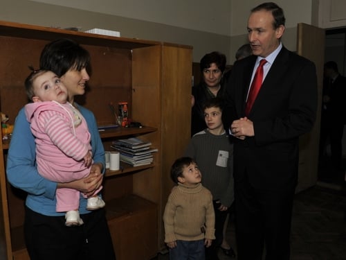Míchéal Martin - Meeting displaced families