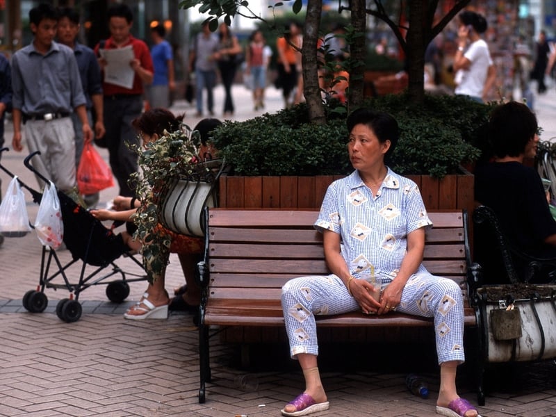 Shanghai - Wearing pyjamas outside seen as a sign of prosperity