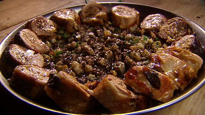 Richard Corrigan's Turkey Leg and Pearl Barley Risotto with Pan Fried Celeriac