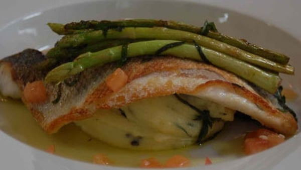 Pan-Fried Fillet Of Sea Bass With Potato And Basil