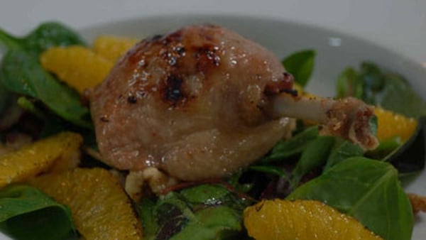 Duck Confit With Orange And Walnut Salad
