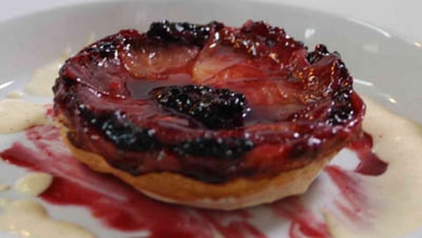 Blackberry And Apple Tart Tatin With Creme Anglais