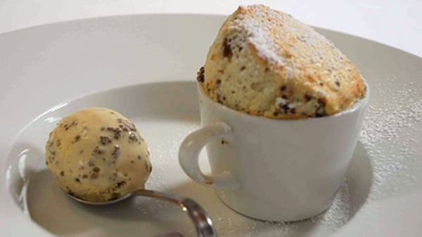 Brown Bread Souffle with Brown Bread Ice Cream