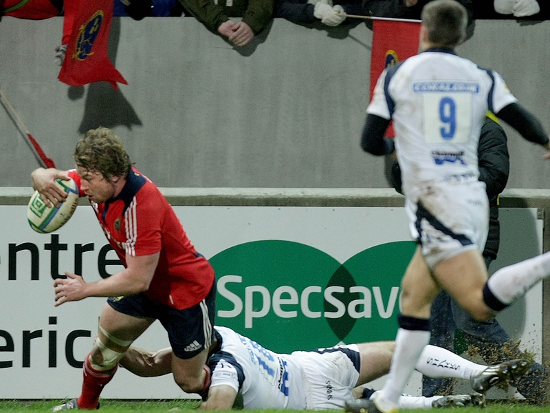 Jerry Flannery scored Munster's second try