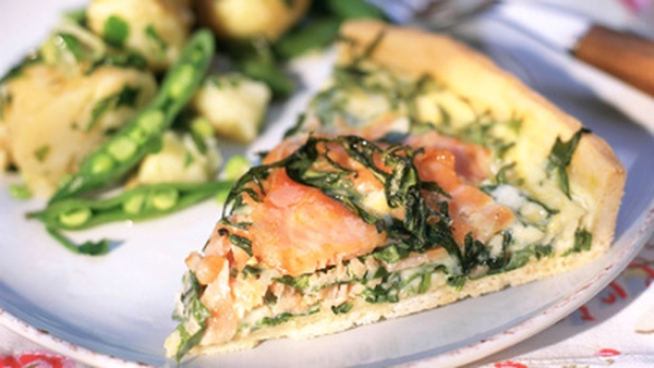 Smoked Salmon Prawn & Leek Tart