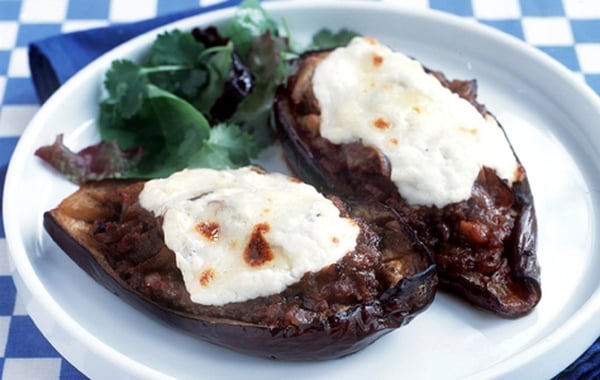 Aubergines Stuffed with Ratatouille