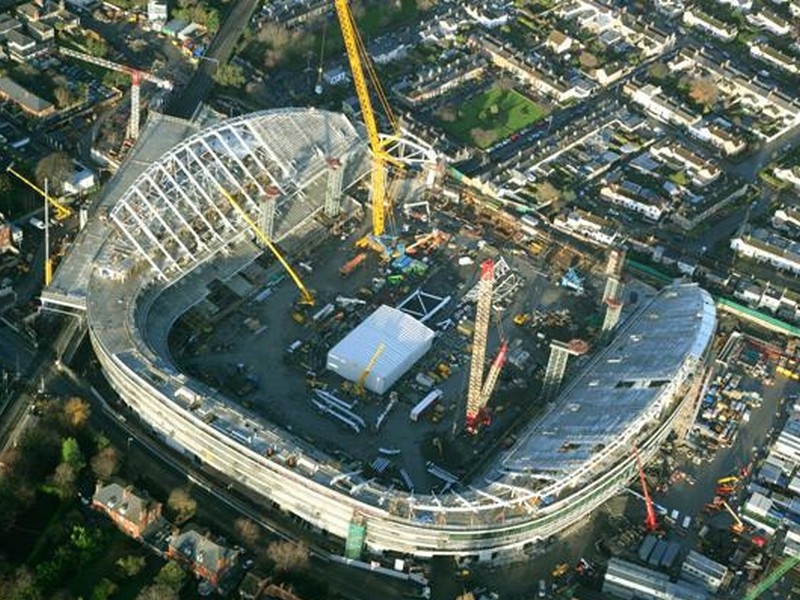 Work on the new stadium at Lansdowne Road is due to be completed next year