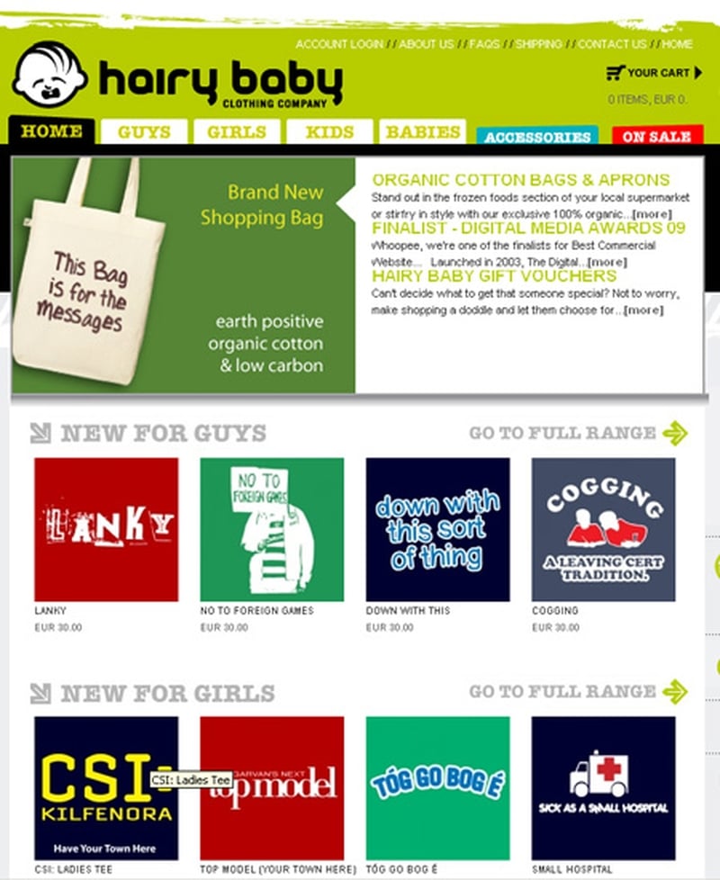 Visit www.hairybaby.com for novelty tees