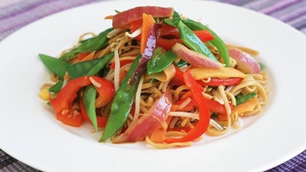 Stir-Fried Rainbow Vegetables with Lettuce Cups