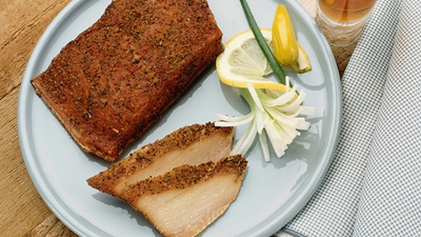 Sesame Crusted Pork, Sautéed Potatoes, Green Veget