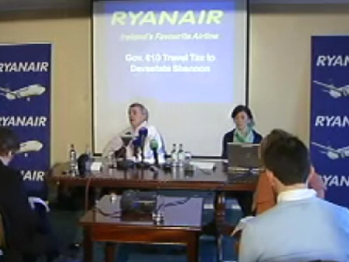 Shannon - Ryanair blames decision on Government levy for reduction